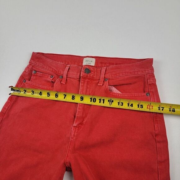 AO.LA Good High Rise Ankle Skinny Jeans Pants Red Orange Women Size 30 - Picture 9 of 12